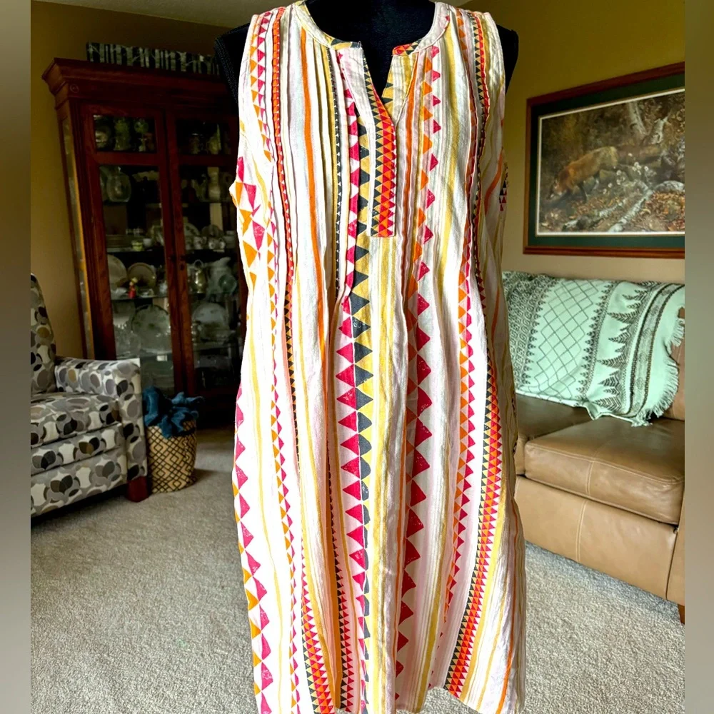 Sonoma Multicolor Dress Geometric Pattern - Picture 1 of 9